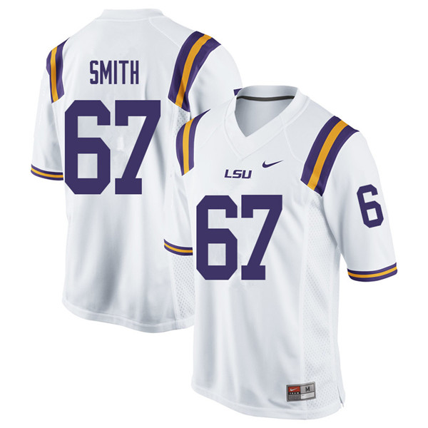 Men #67 Cole Smith LSU Tigers College Football Jerseys Sale-White